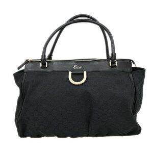 Gucci Black Canvas GG Abbey D Ring Handbag 190248 204991 XX07861